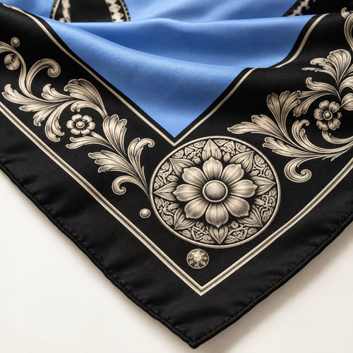 ADORNED SADDLE SILK SCARF