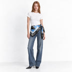 ADORNED SADDLE SILK SCARF