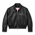 NOIR EMBOSSED LEATHER BOMBER